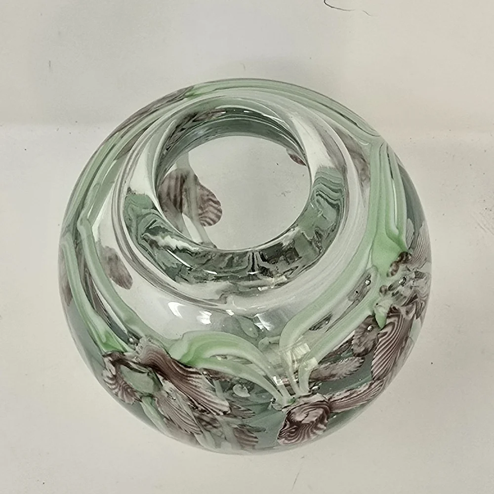 Vtg handblown glass cabinet vase lundberg studio “Daniel Salazar” style unmarked